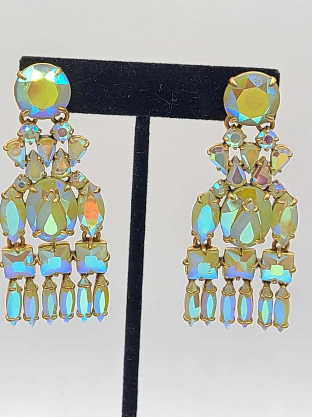 J Crew Aurora Borealis Crystal Chandelier Earrings